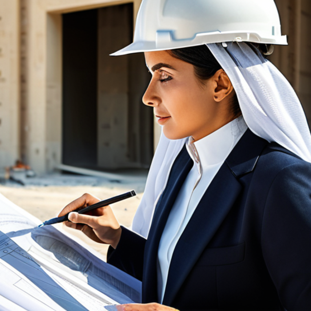 **
"A professional female architect, fully clothed in modest business attire, reviewing blueprints on a sunny construction site in Dubai, UAE, appropriate content, safe for work, perfect anatomy, natural proportions, professional architectural photography, high resolution."
**