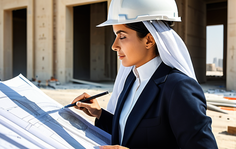 **

"A professional female architect, fully clothed in modest business attire, reviewing blueprints on a sunny construction site in Dubai, UAE, appropriate content, safe for work, perfect anatomy, natural proportions, professional architectural photography, high resolution."

**