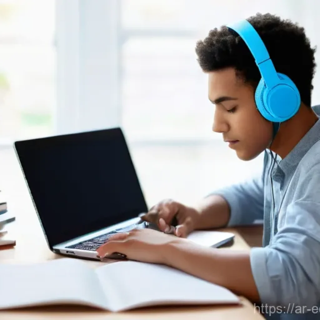 멀티모달 학습에서의 참여도 증진 방법 - **Prompt: "A bright, inviting home study space where a young adult, in their early twenties, dressed...