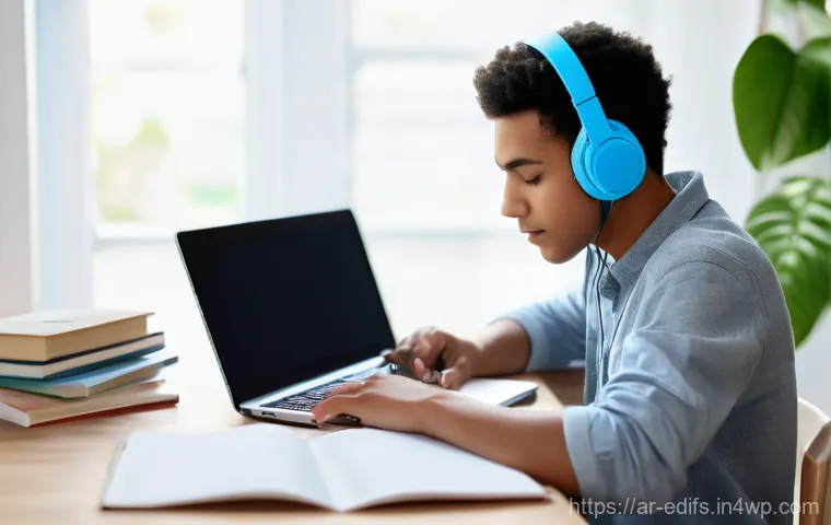 멀티모달 학습에서의 참여도 증진 방법 - **Prompt: "A bright, inviting home study space where a young adult, in their early twenties, dressed...