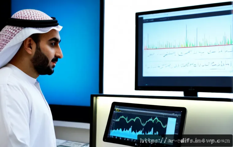 멀티모달 학습에서의 기술적 접근 - Photorealistic Arab AI researcher in a modern Gulf-region innovation lab, studying a clean large mon...